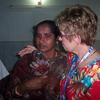 Cindy comforting a family member of a woman we visited in the hospital while we were in India.